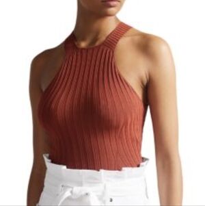 Ted Baker London Feoniix Dark Rose Stretch Halter Top